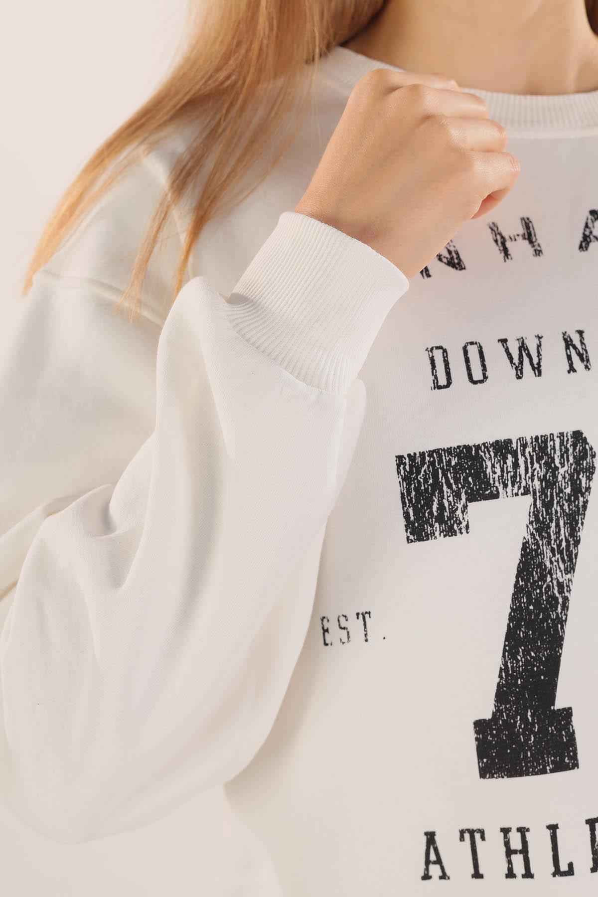 3110 Manhattan Baskılı Sweat Ekru - 7