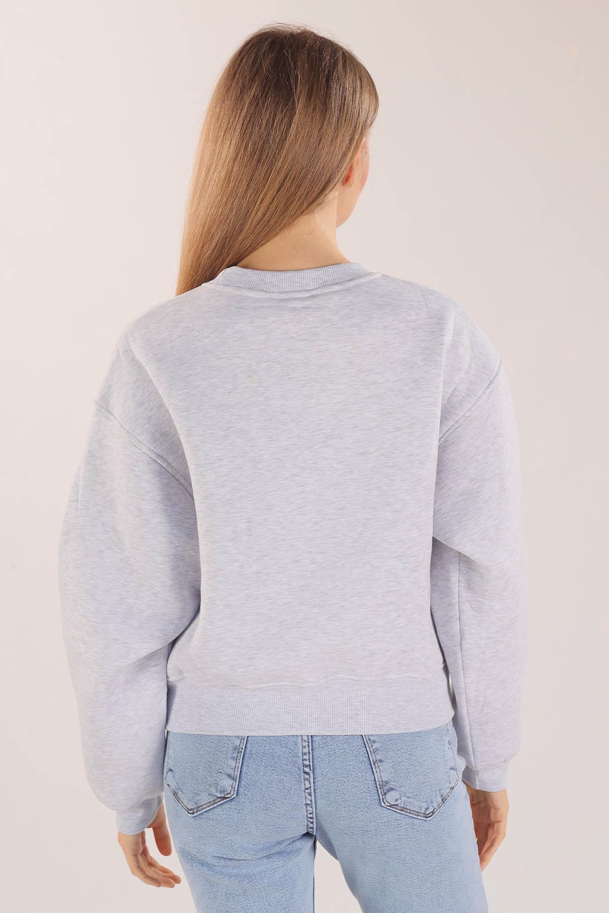 Gri Manhattan Baskılı Sweat 3110 - 7