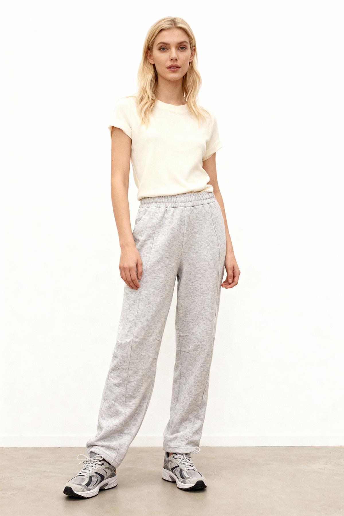 3113A Bel Lastikli Eşofman Gri - 1