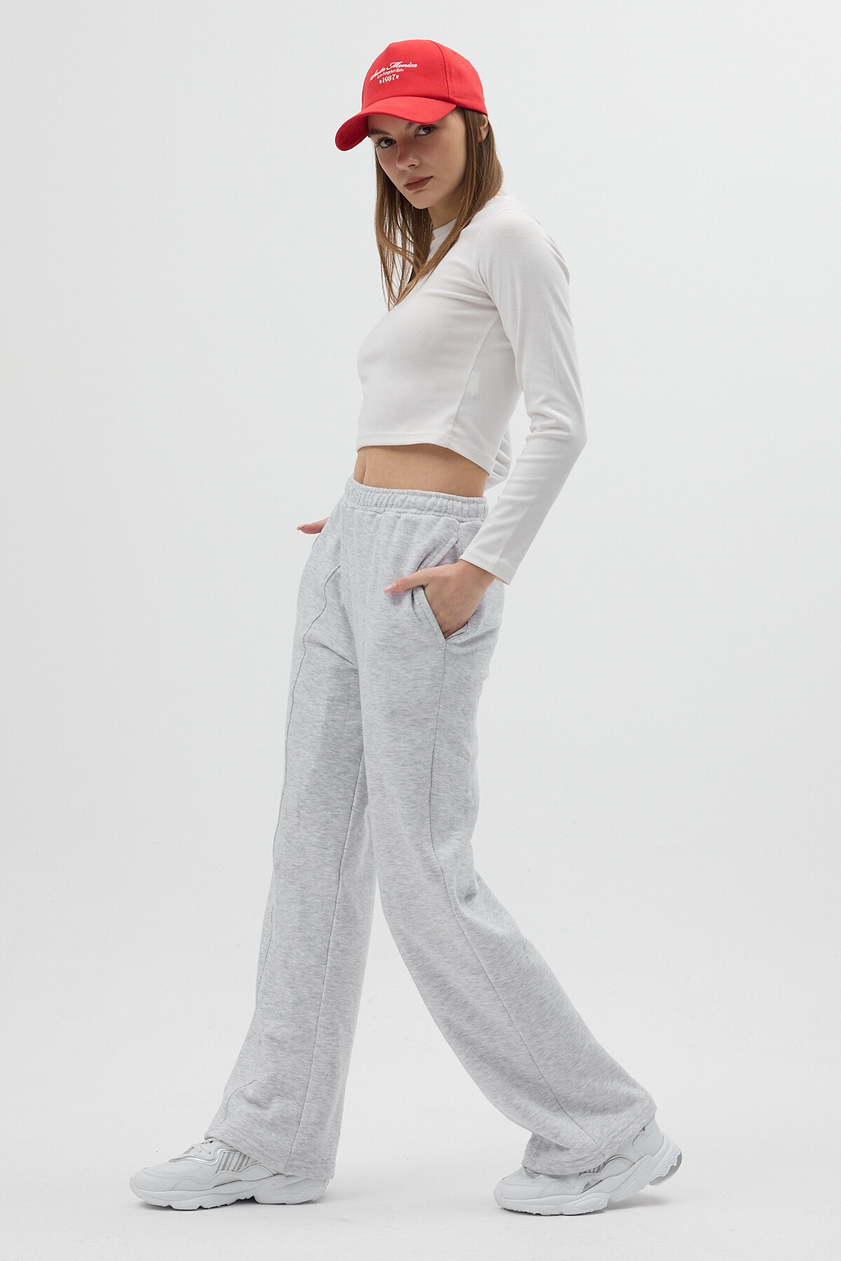 3114A Çima Detay Eşofman Gri - RAYS