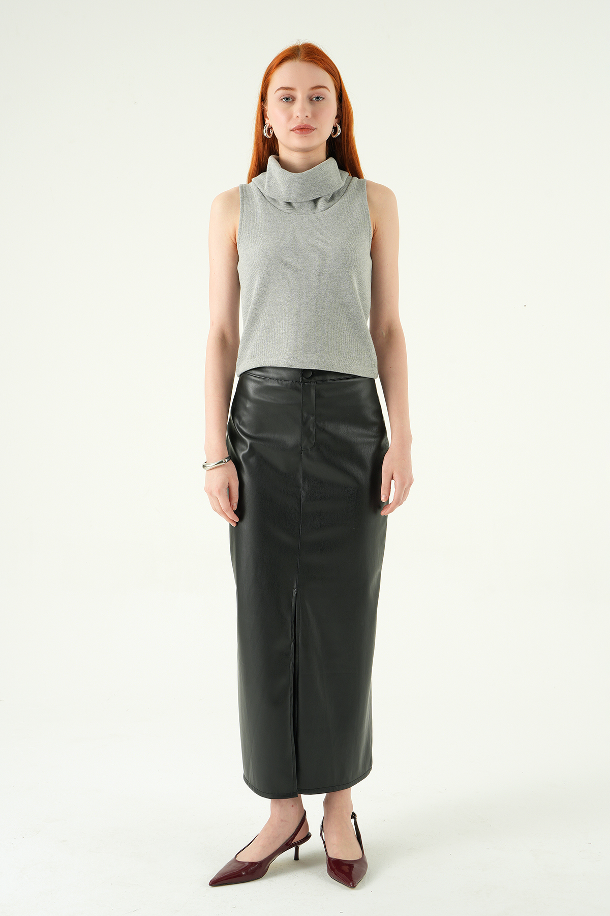 Gri Sıfır Kol Bluz 3118A - 3