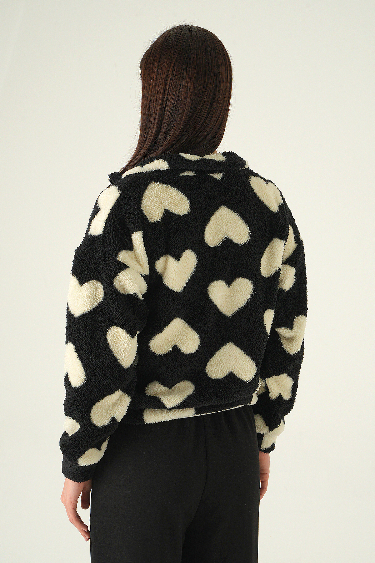 Siyah Kalpli Fermuarlı Sweat 3121A - 5