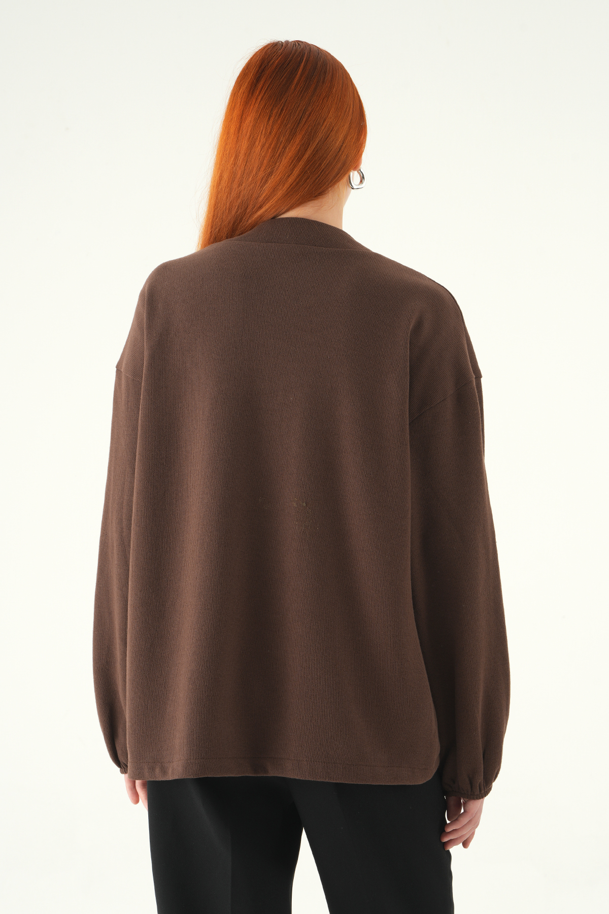 Kahve Önden Kemerli Kimono 3123A - 5