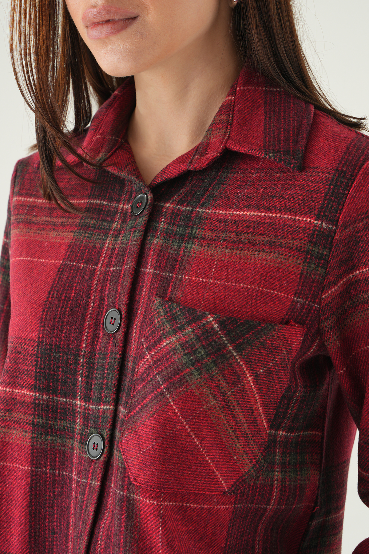 Bordo Ön Düğmeli Gömlek 3127A - 4