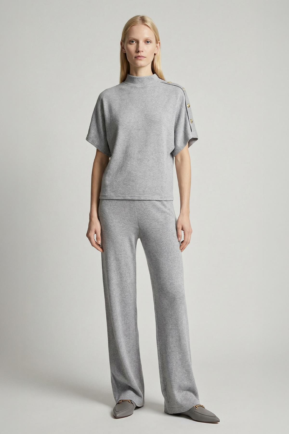 3129A İnci Detay Kazak Gri - RAYS