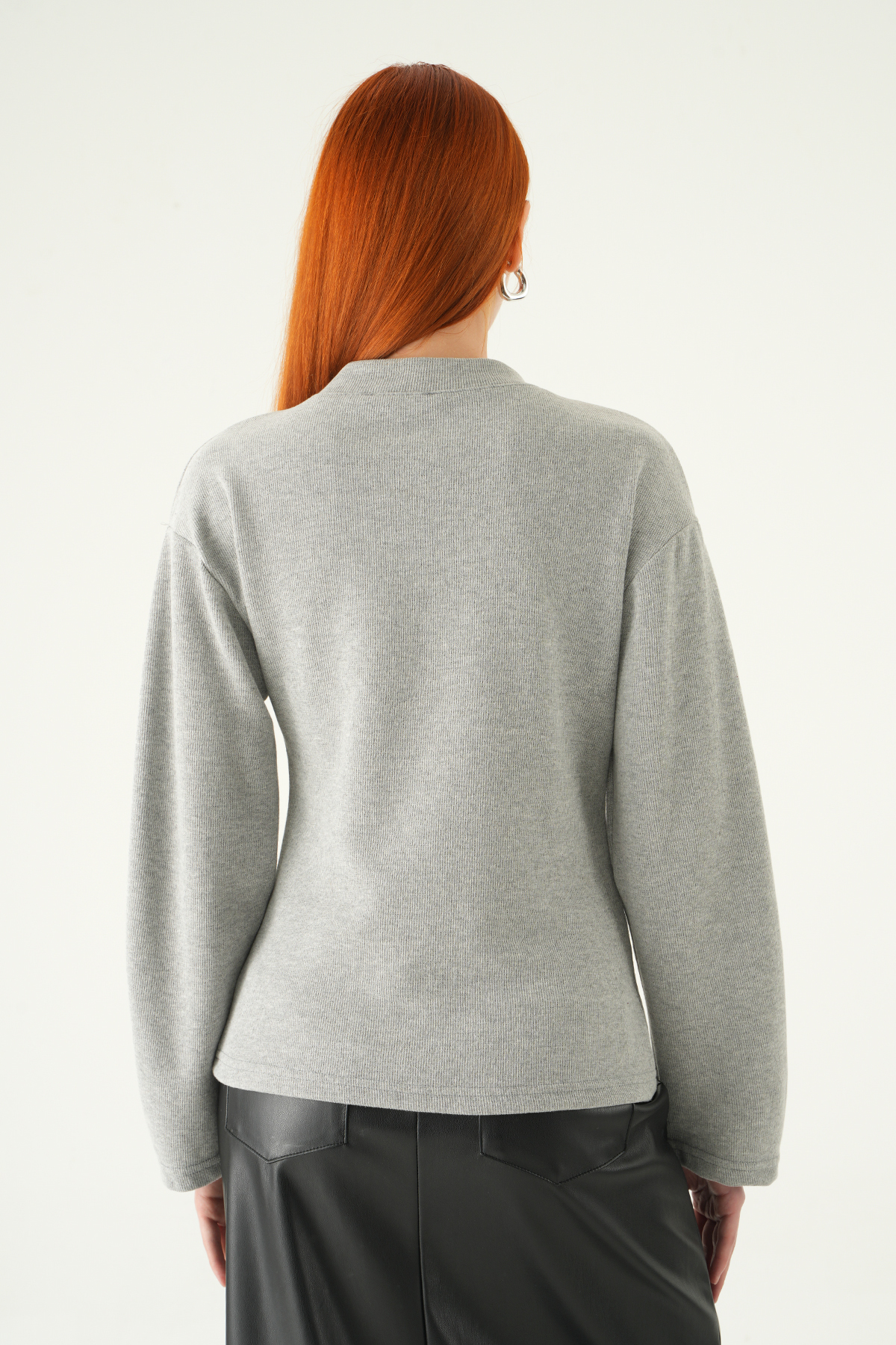 Gri İnci Detay Kazak 3129A - 5