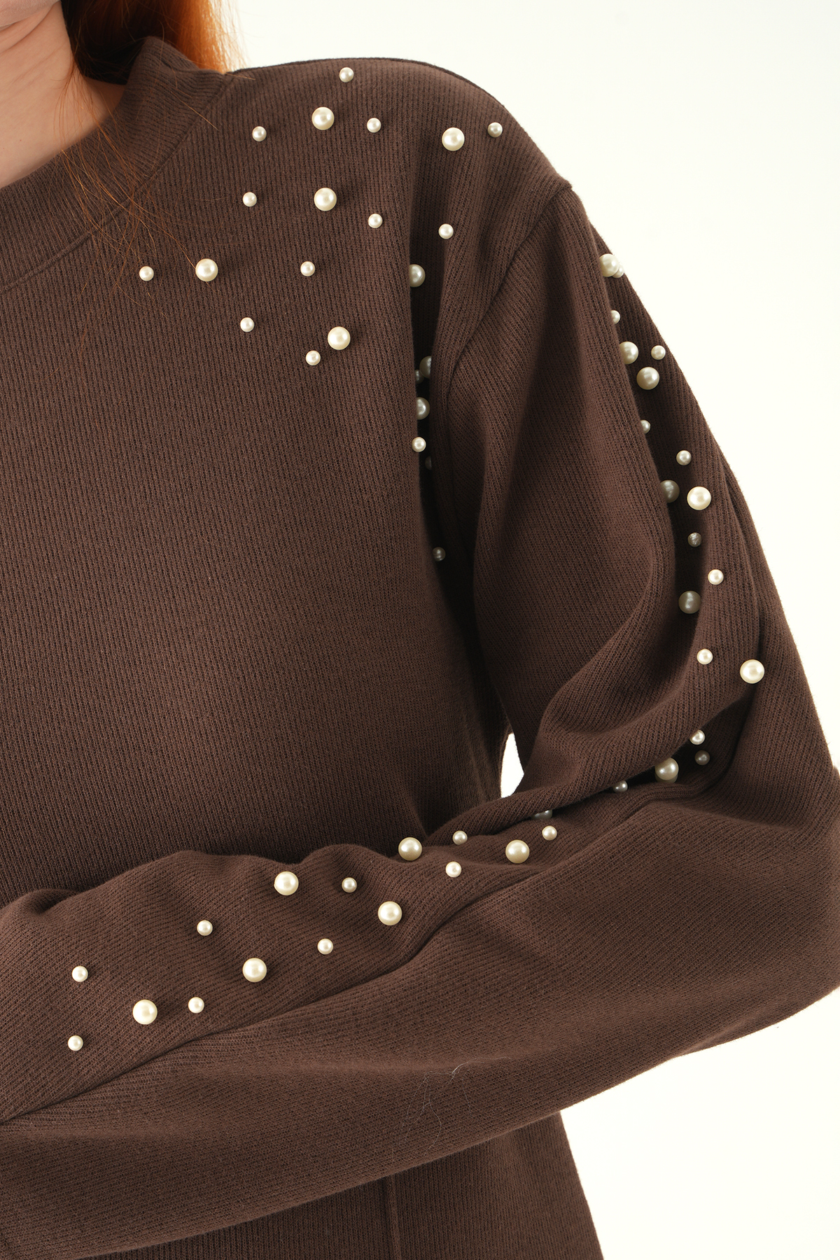 Kahve İnci Detay Kazak 3129A - 4