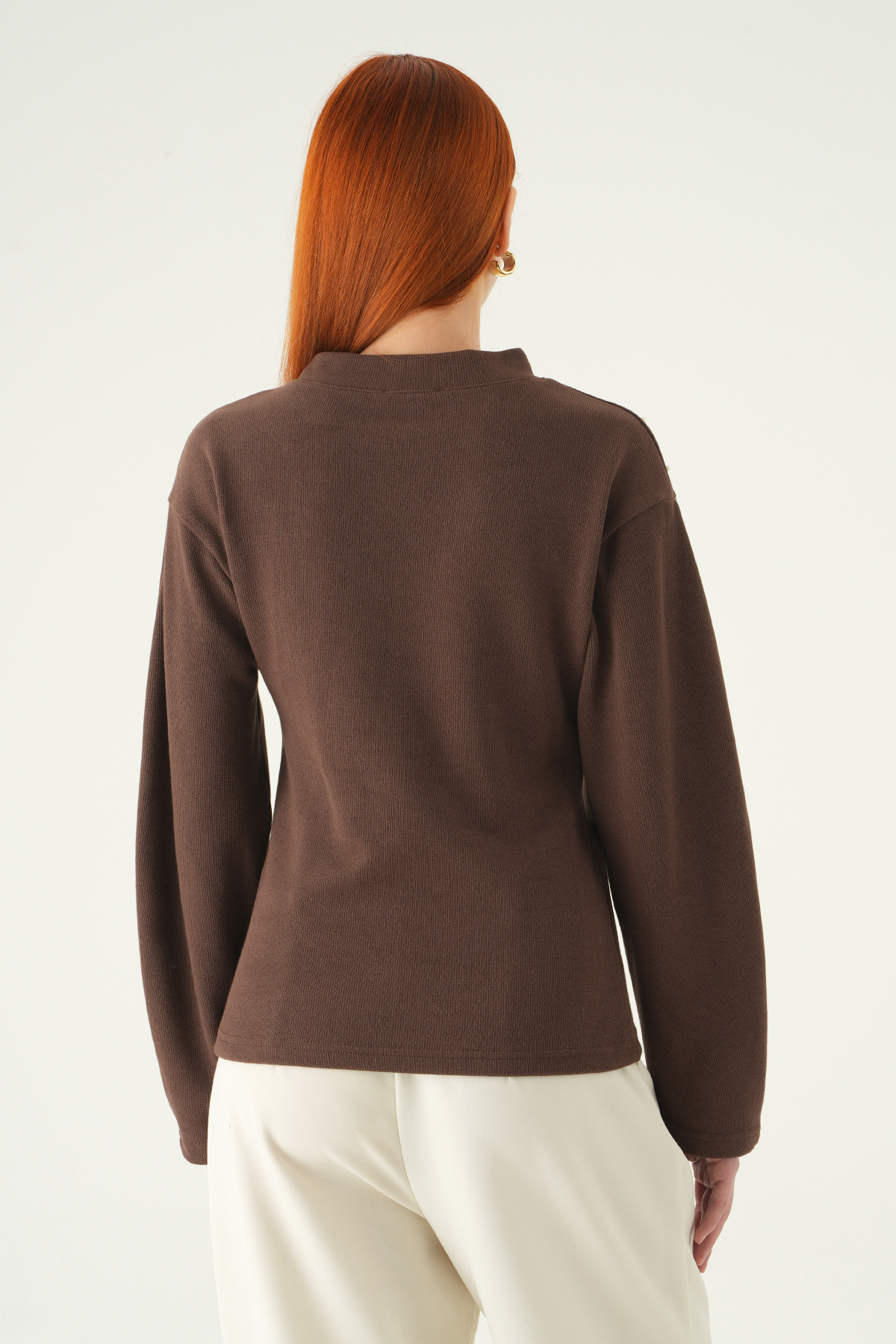 Kahve İnci Detay Kazak 3129A - 5