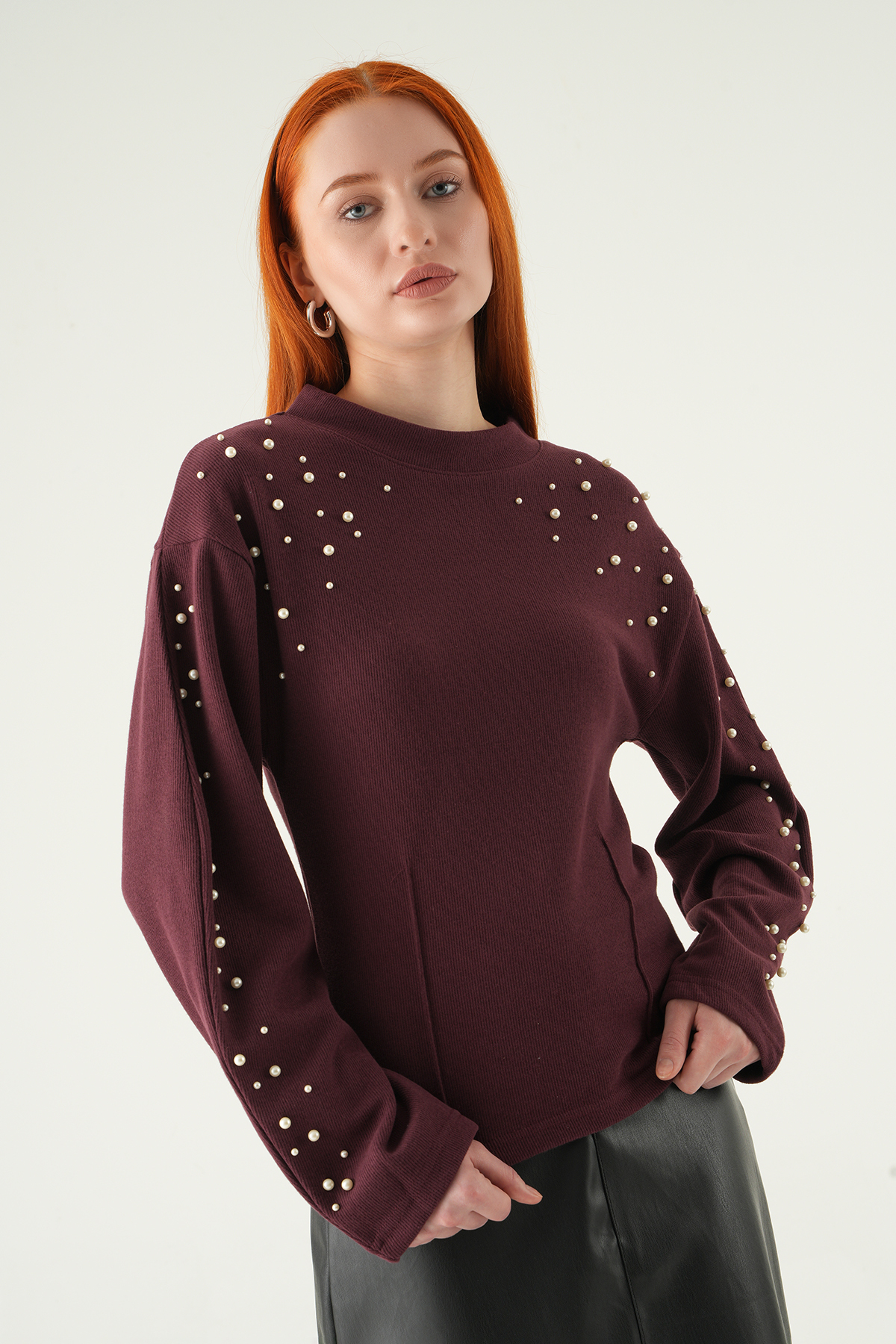 İnci Detay Kazak 3129A Mürdüm - 6