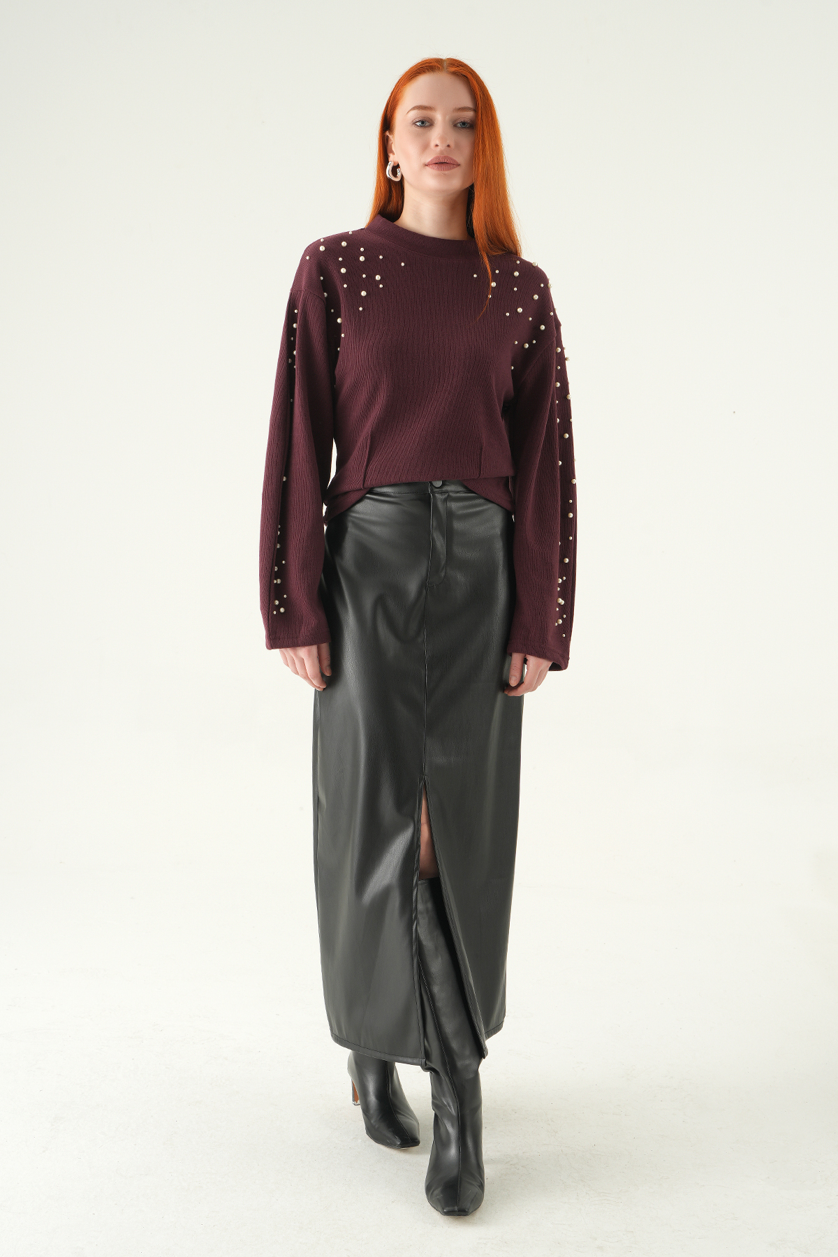 3129A İnci Detay Kazak Mürdüm - RAYS