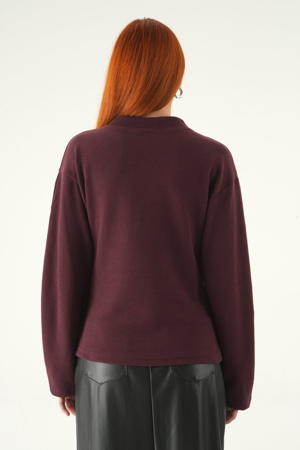 3129A İnci Detay Kazak Mürdüm - 5