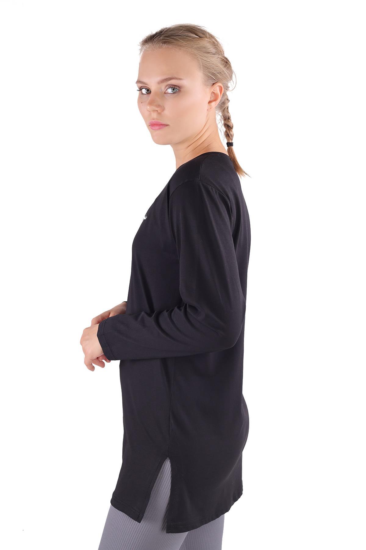 Siyah You Are Magic Baskılı Uzun Kol Tunik 3158 - 7