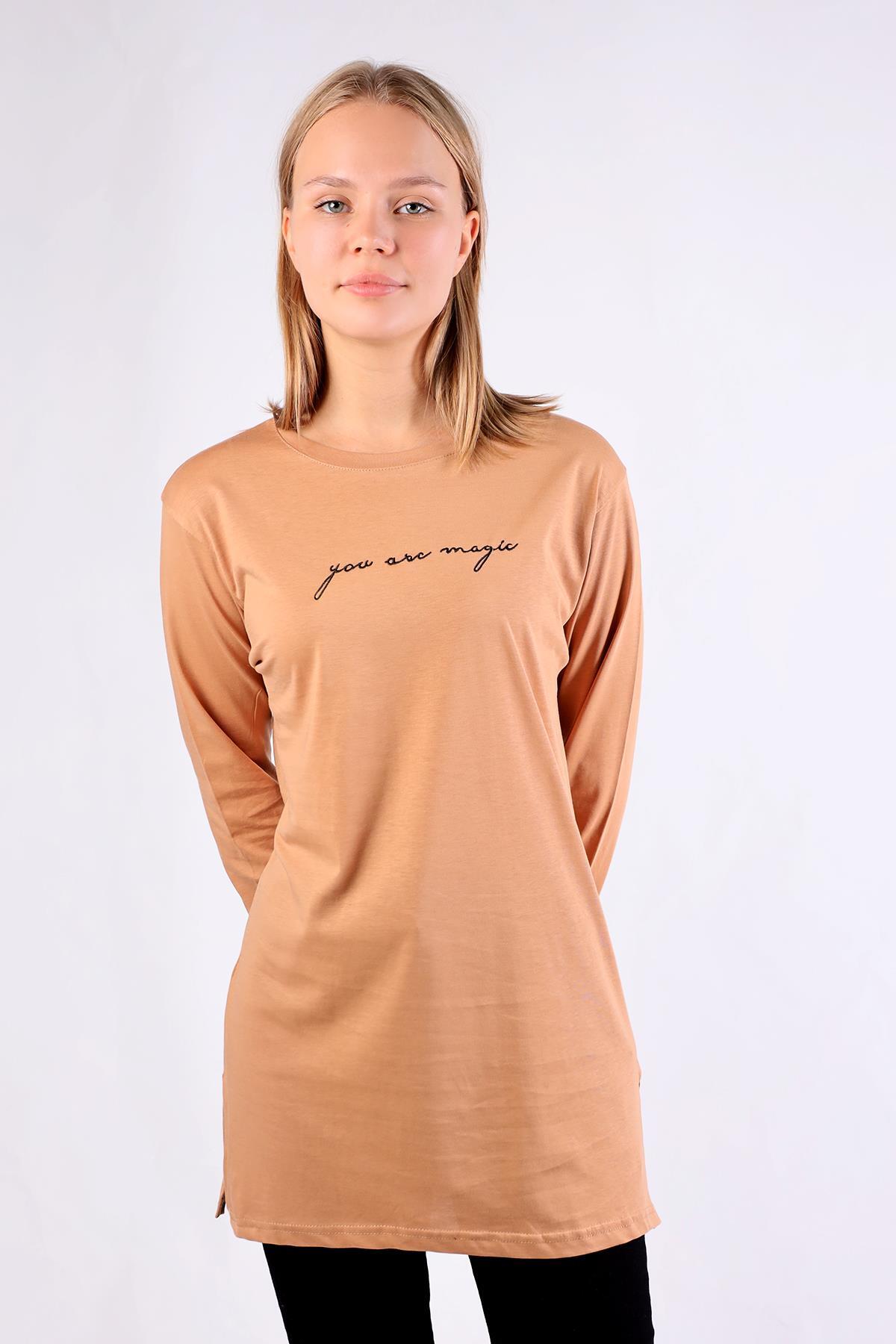 Vizon You Are Magic Baskılı Uzun Kol Tunik 3158 