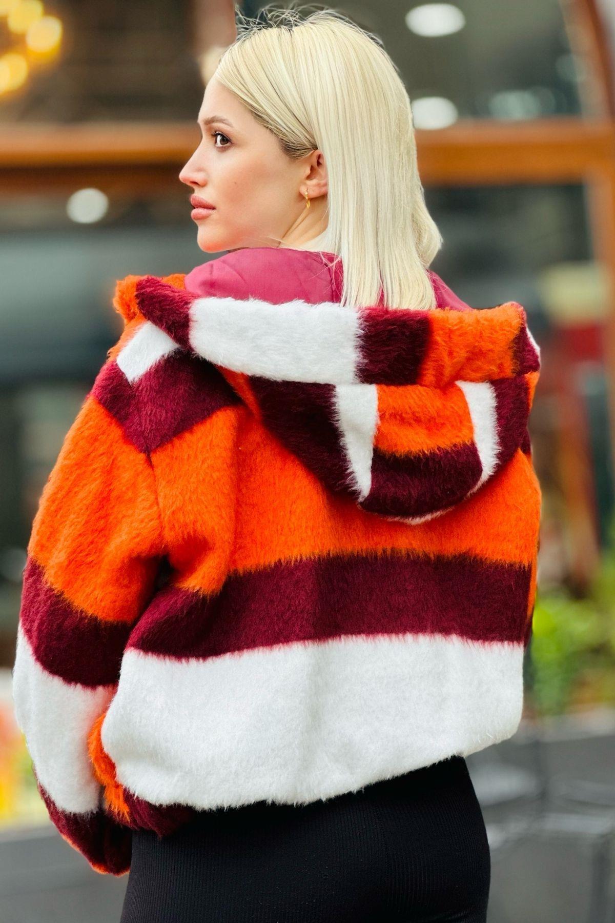 Orange Peluş Mont 3159 - 6