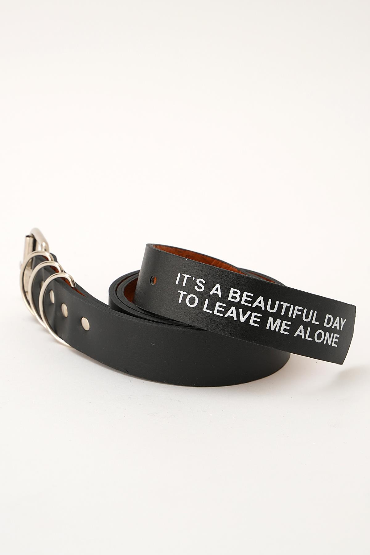 Siyah Yazı Baskılı Kemer 317 - 1