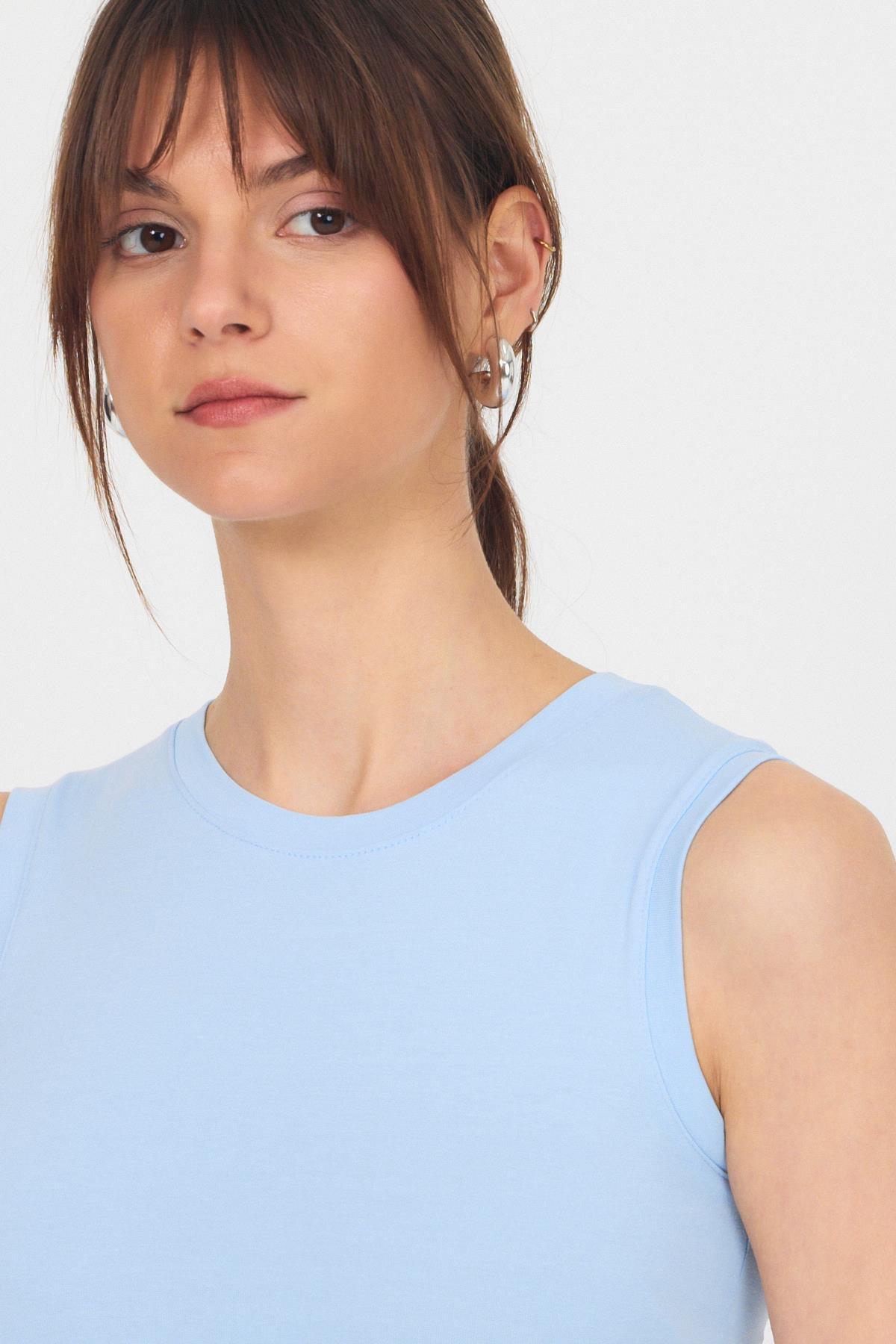 Bebe Mavi Bisiklet Yaka Kolsuz Atlet 319 - RAYS