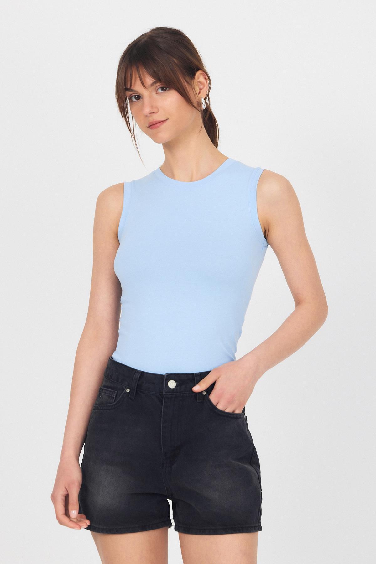 Bebe Mavi Bisiklet Yaka Kolsuz Atlet 319 - 1