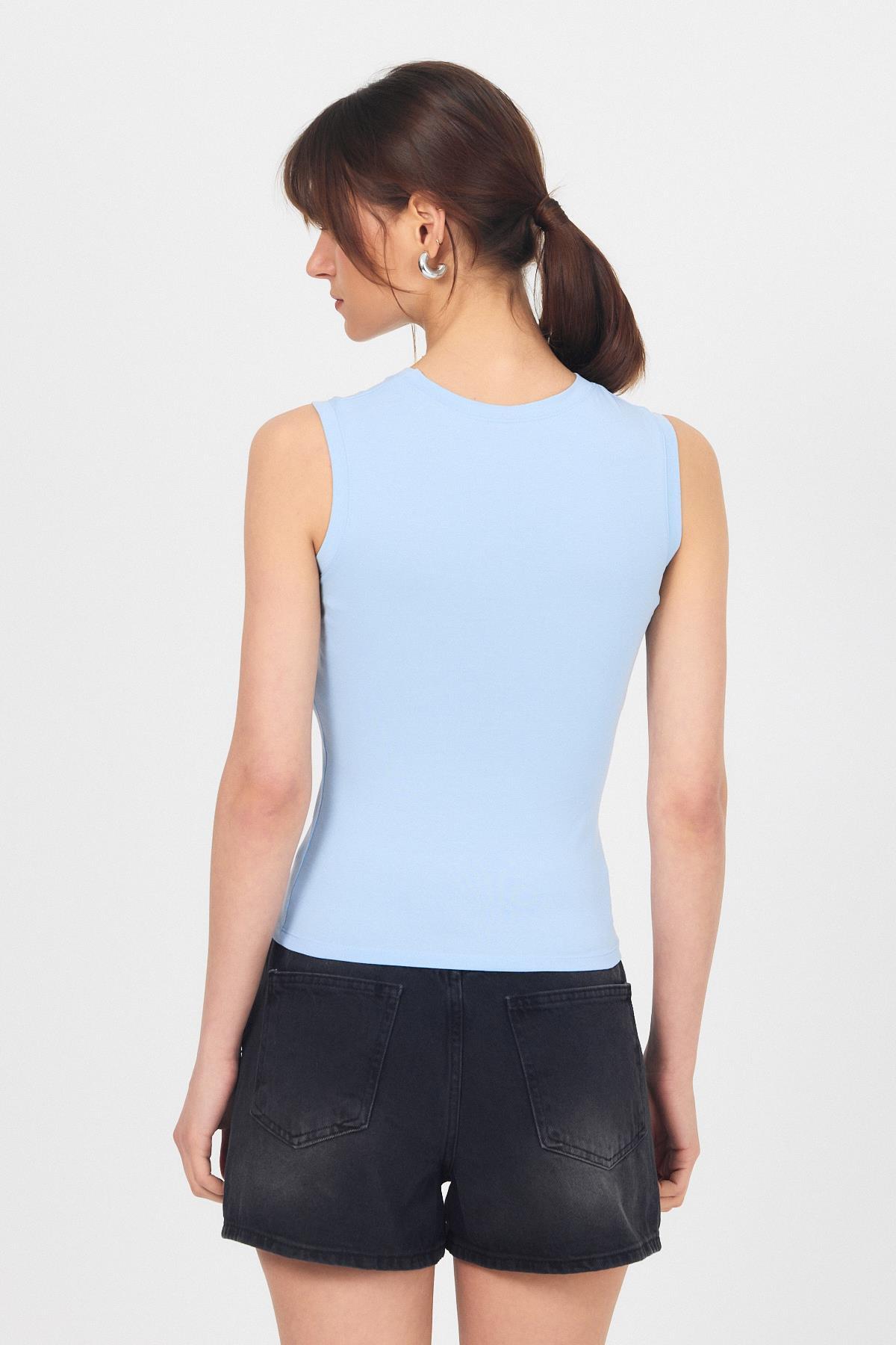 Bebe Mavi Bisiklet Yaka Kolsuz Atlet 319 - 5