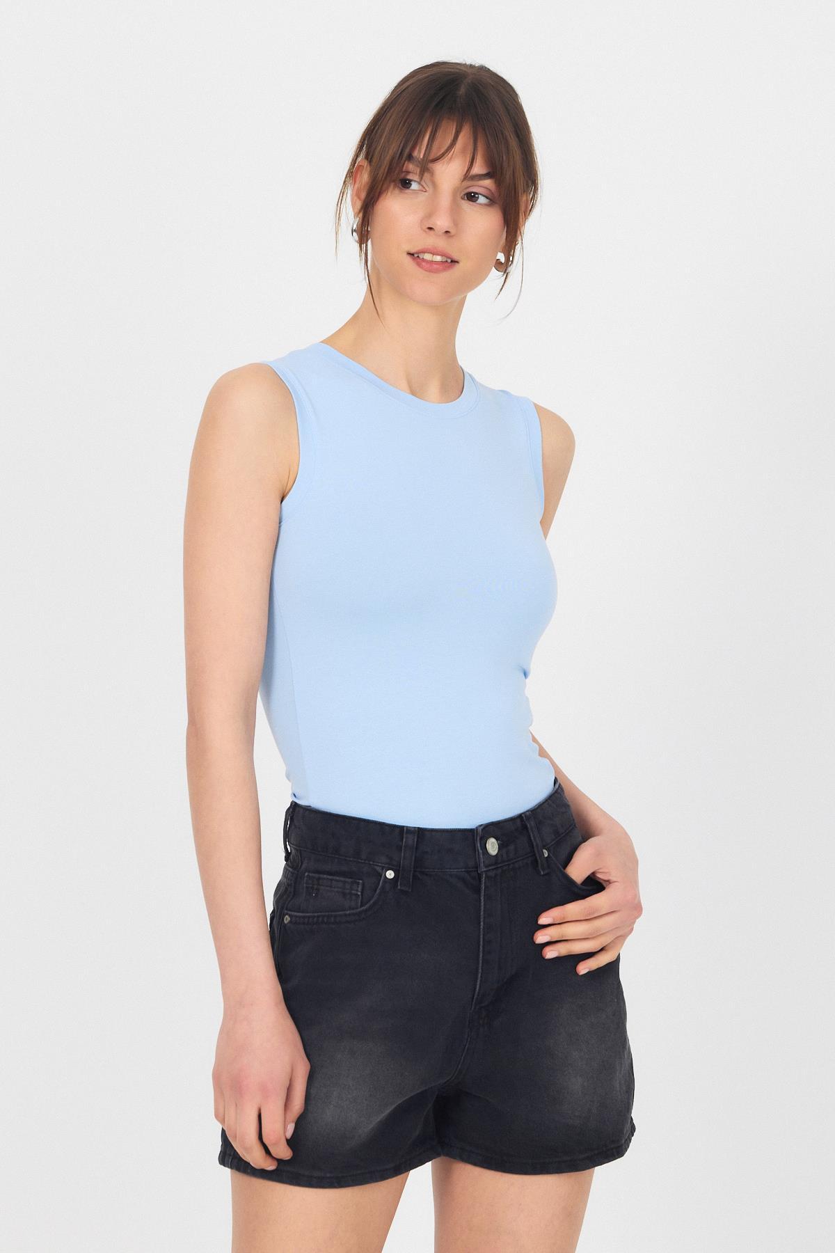 Bebe Mavi Bisiklet Yaka Kolsuz Atlet 319 - 7