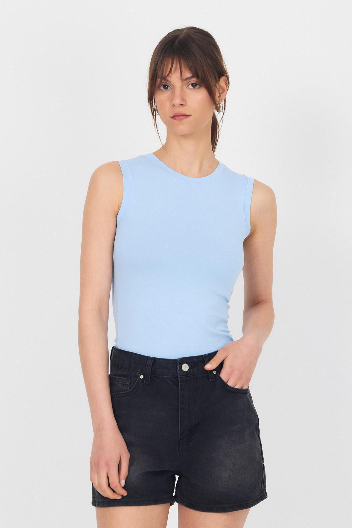 Bebe Mavi Bisiklet Yaka Kolsuz Atlet 319 - 6