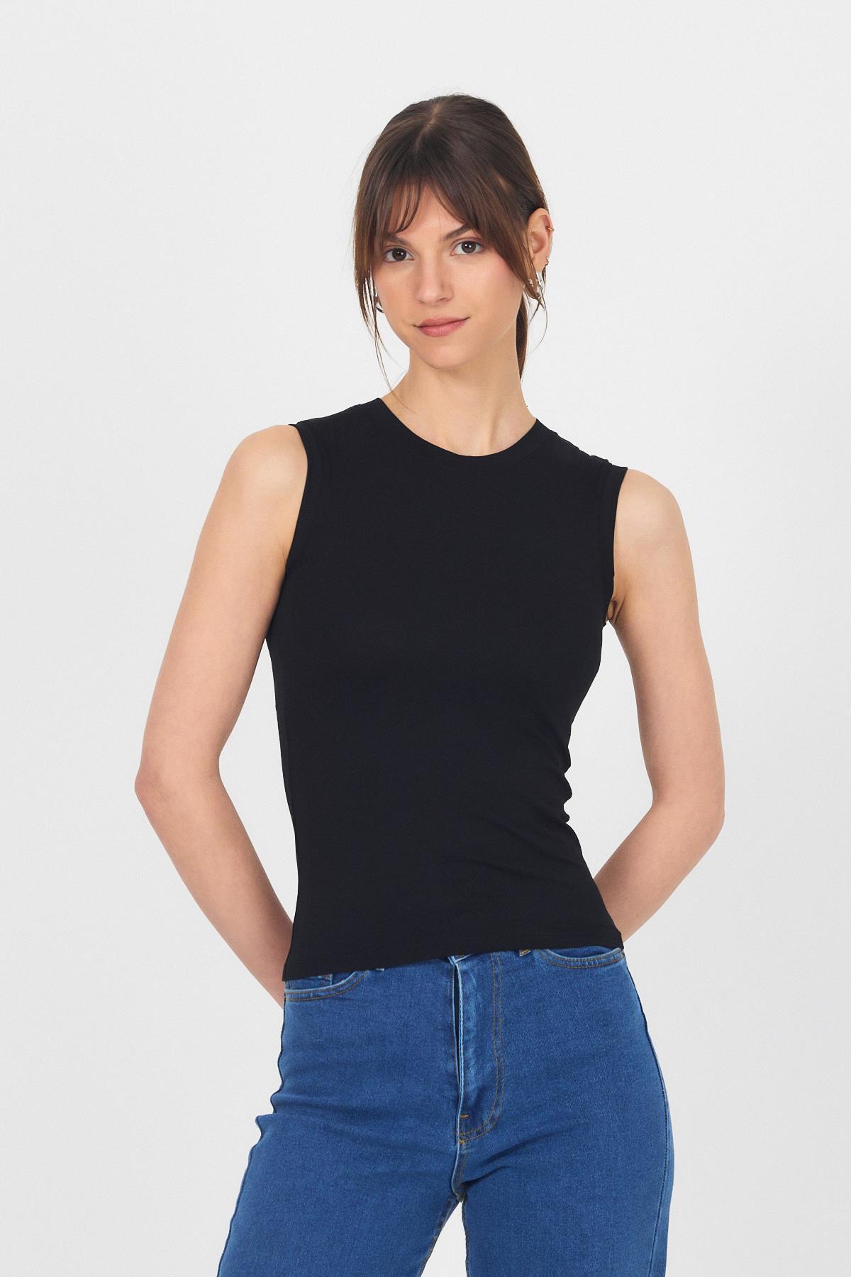 Siyah Bisiklet Yaka Kolsuz Atlet 319 - RAYS