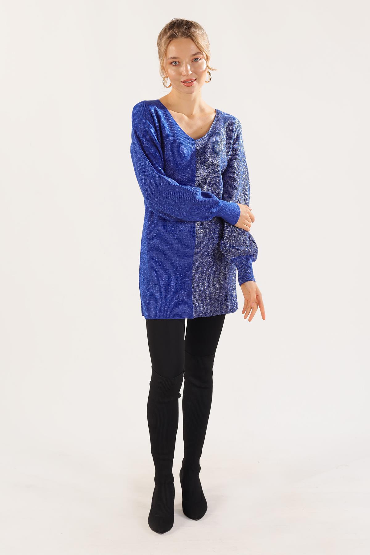 Saks V Yaka Sim Detaylı Kazak 3192 - 2