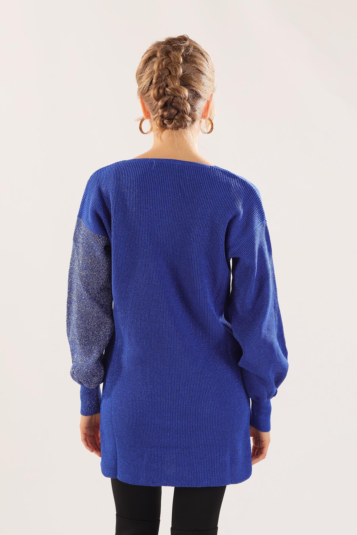 Saks V Yaka Sim Detaylı Kazak 3192 - 4