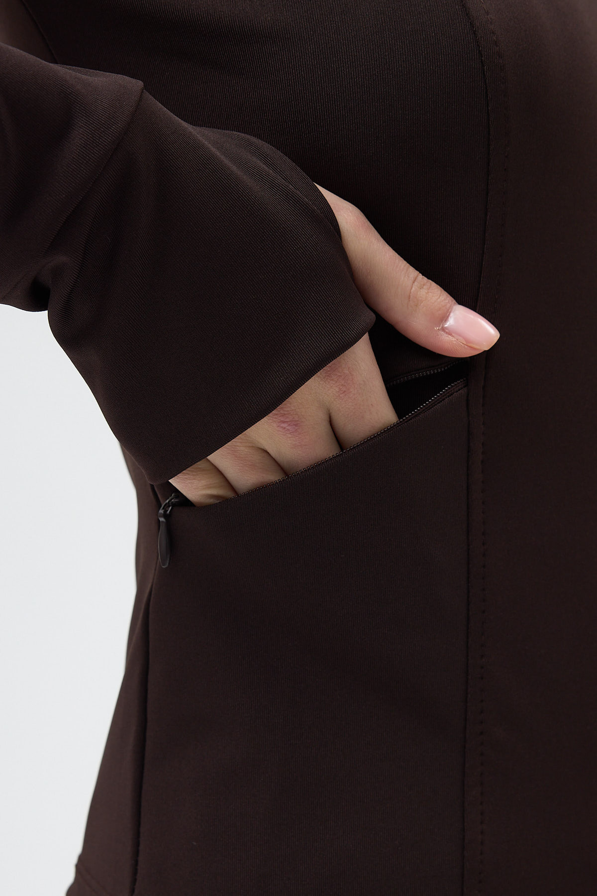 Acı Kahve Fermuarlı Fit Kalıp Spor Sweat 3196 - RAYS