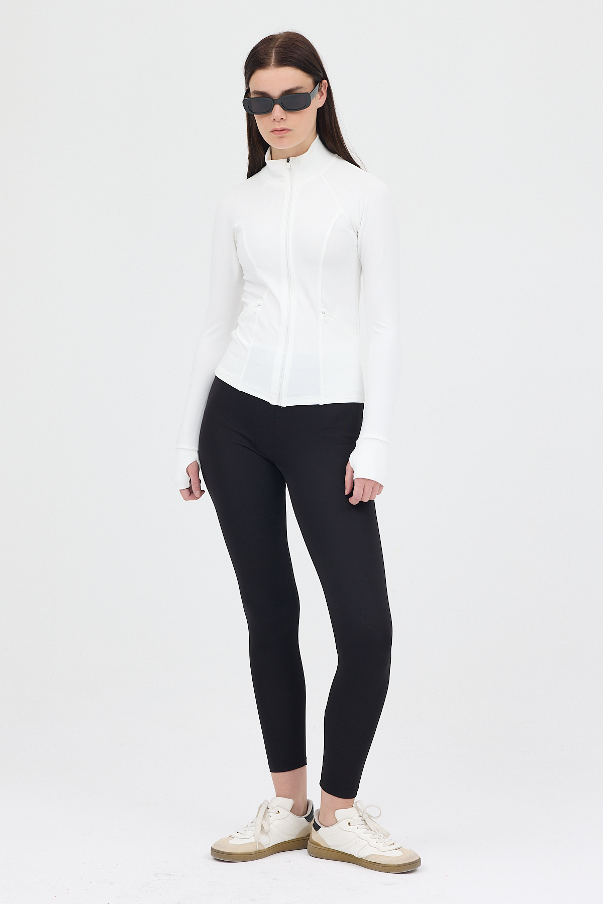 Ekru Fermuarlı Fit Kalıp Spor Sweat 3196 - RAYS