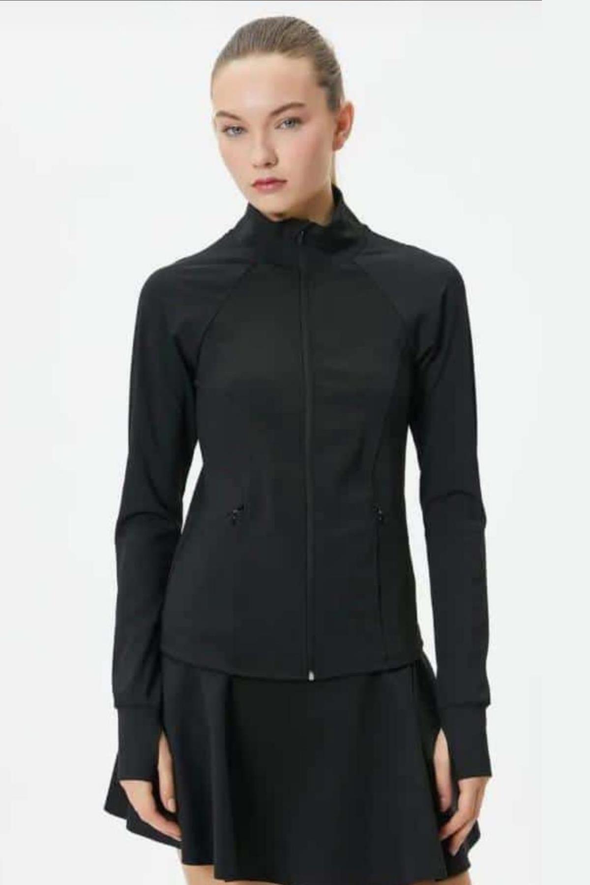 3196 Cepli Fermuarlı Sweat Siyah 
