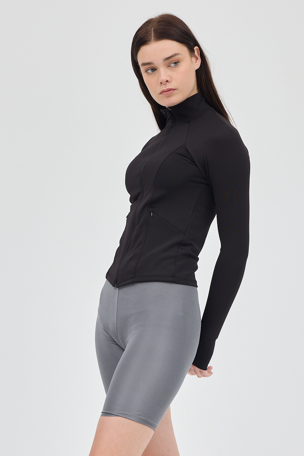 Siyah Fermuarlı Fit Kalıp Spor Sweat 3196 - RAYS