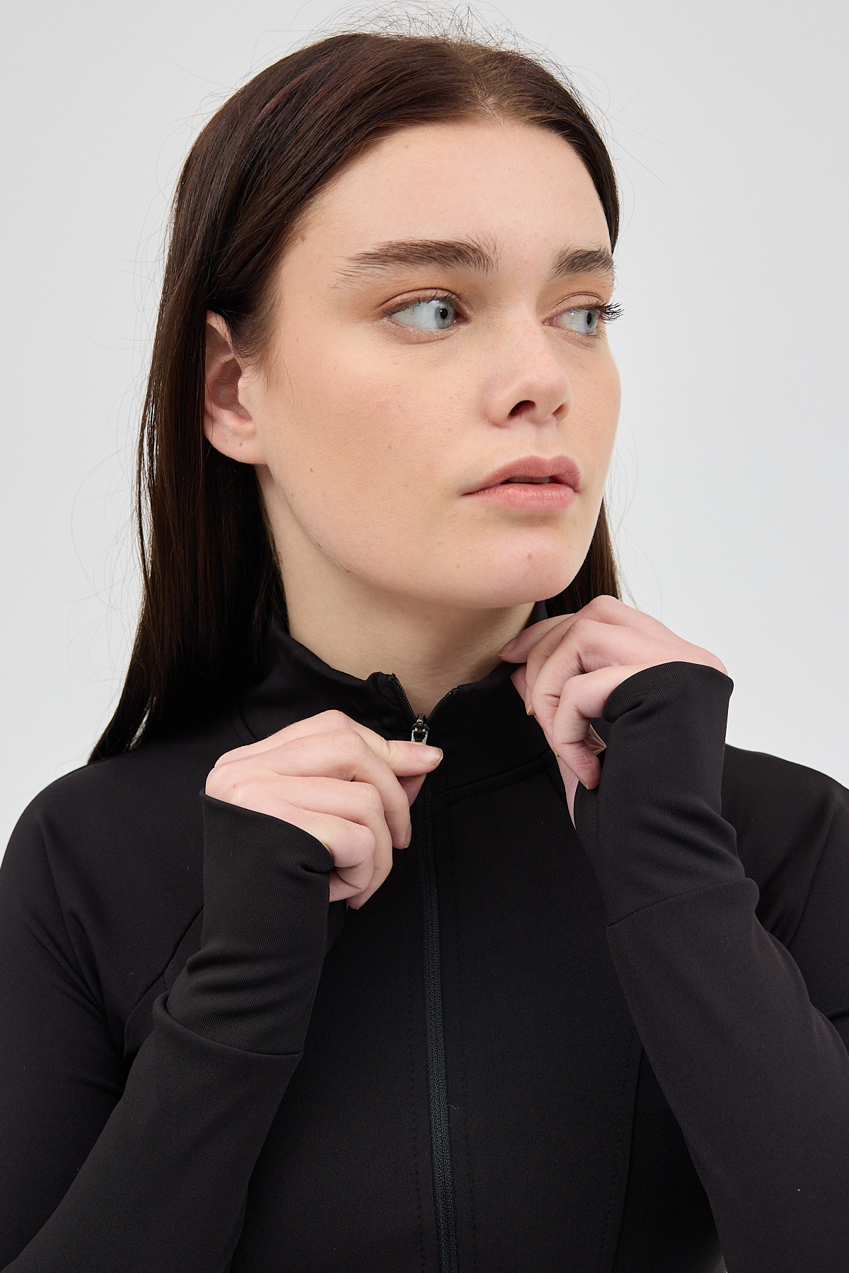 Siyah Fermuarlı Fit Kalıp Spor Sweat 3196 - 7