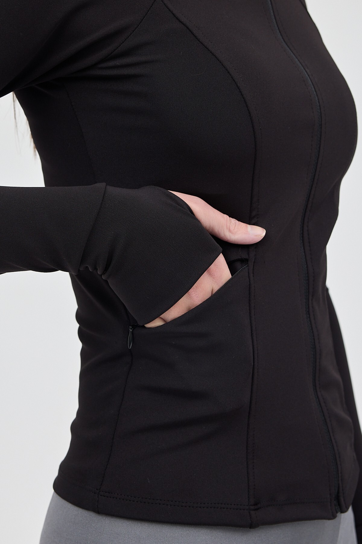 Siyah Fermuarlı Fit Kalıp Spor Sweat 3196 - 4