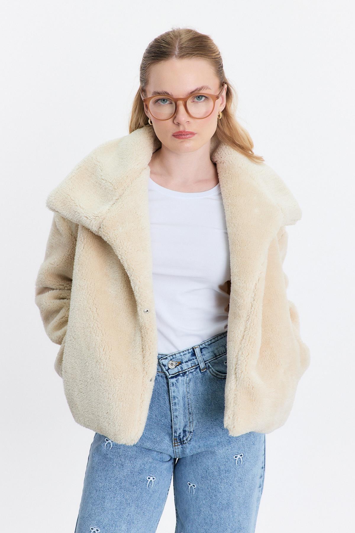 Taş Geniş Yaka Yumoş Ceket 3217 - 4