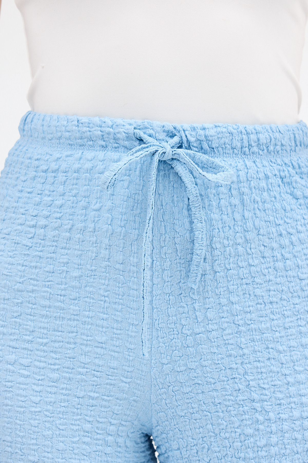 Bebe Mavi Geniş Paça Dökümlü Bürümcük Kumaş Pantolon 326 - 4