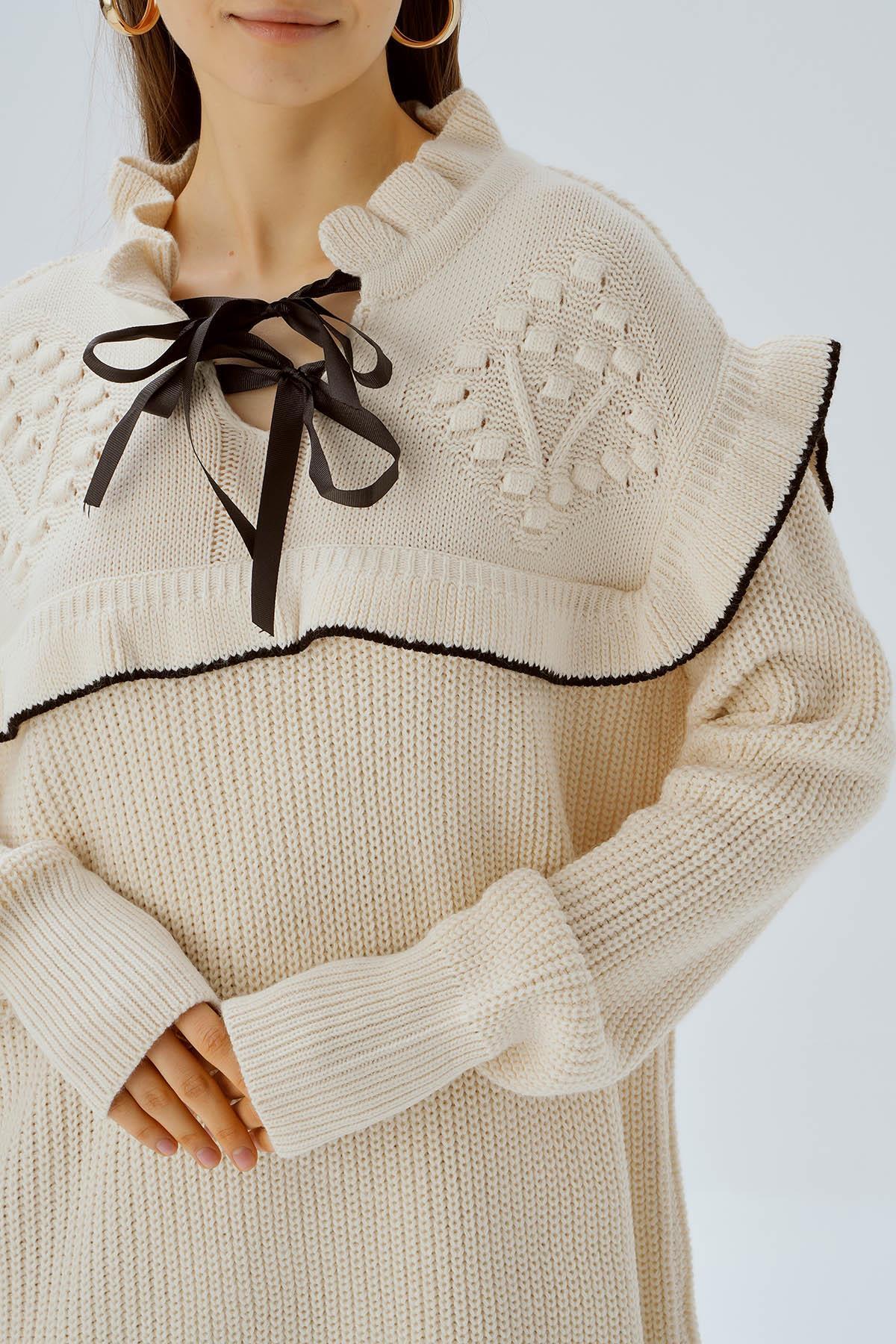 3296 Kurdele Detay Kazak Bej - 6