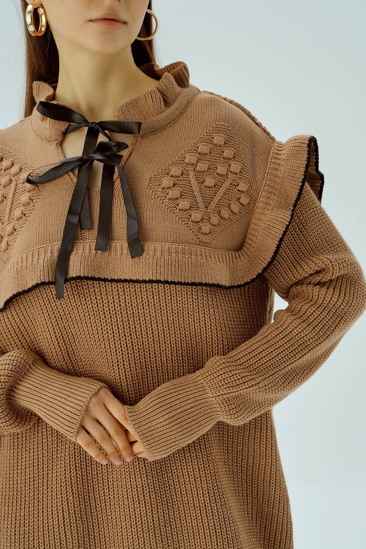 3296 Kurdele Detay Tunik Bisküvi - 6