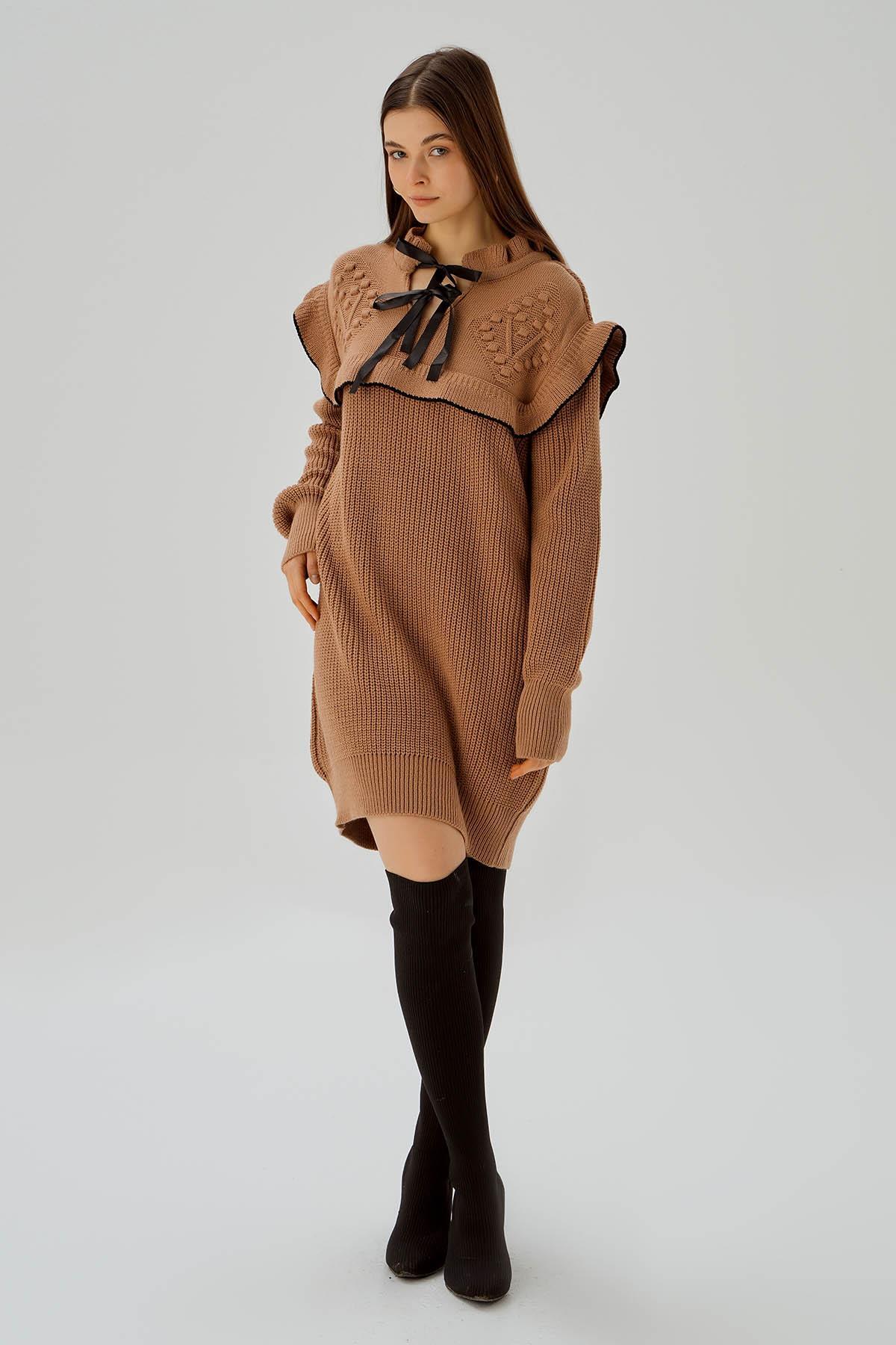 3296 Kurdele Detay Tunik Bisküvi - 3