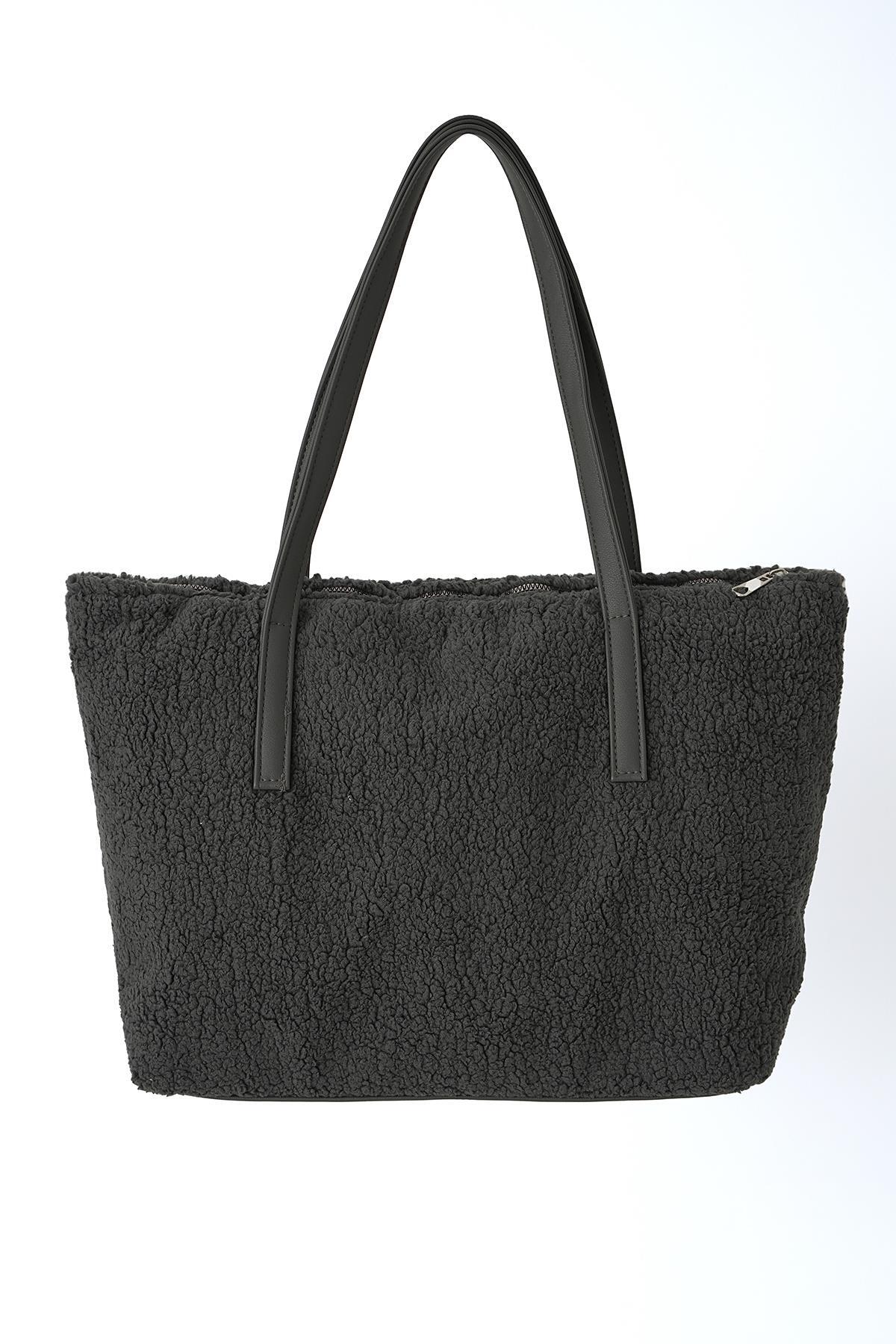 3301 Kürklü Kol Çantası Füme 