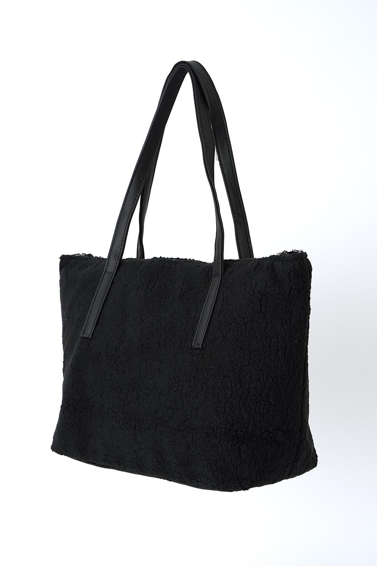 3301 Kürklü Kol Çantası Siyah - RAYS