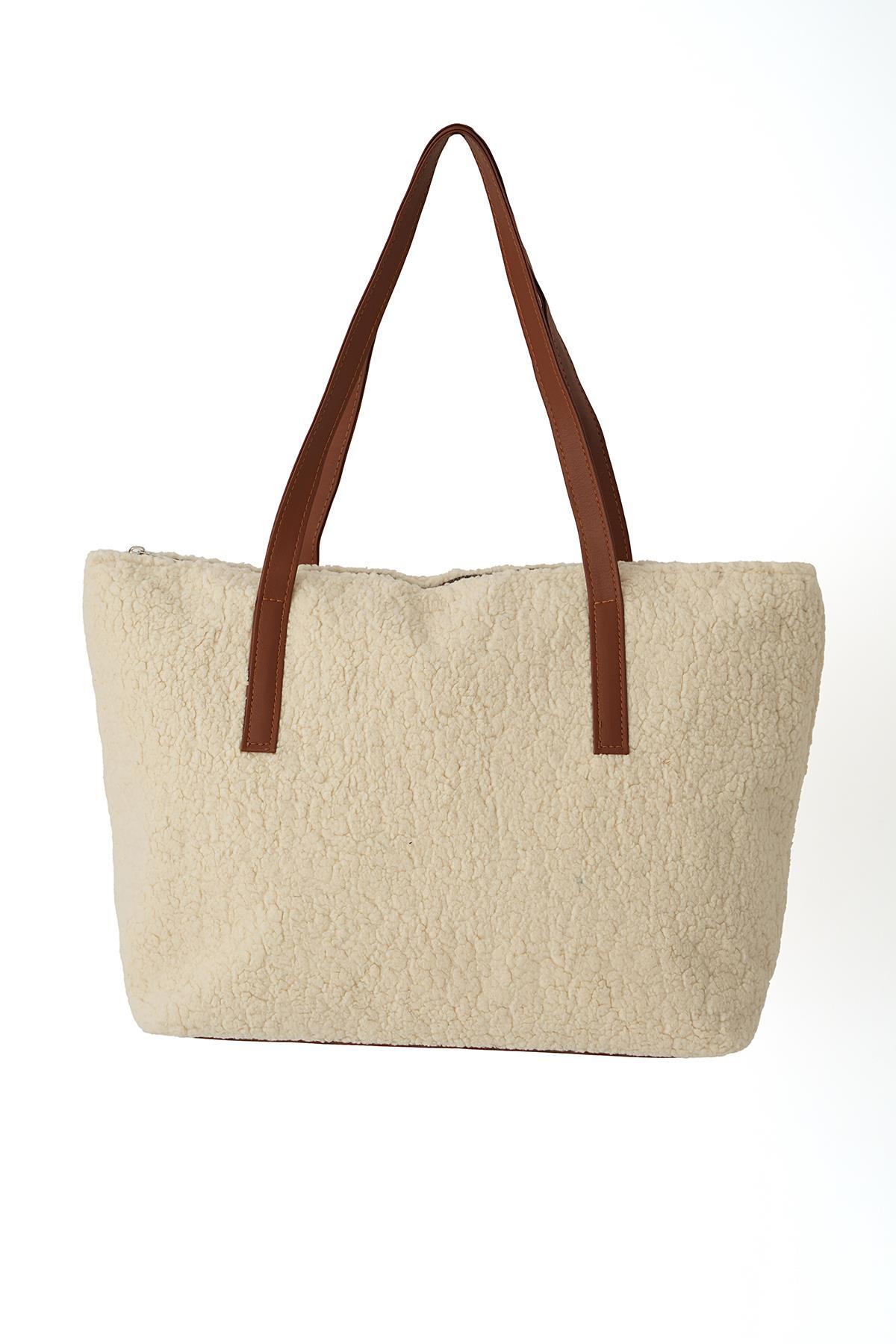 3301 Kürklü Kol Çantası Taba 