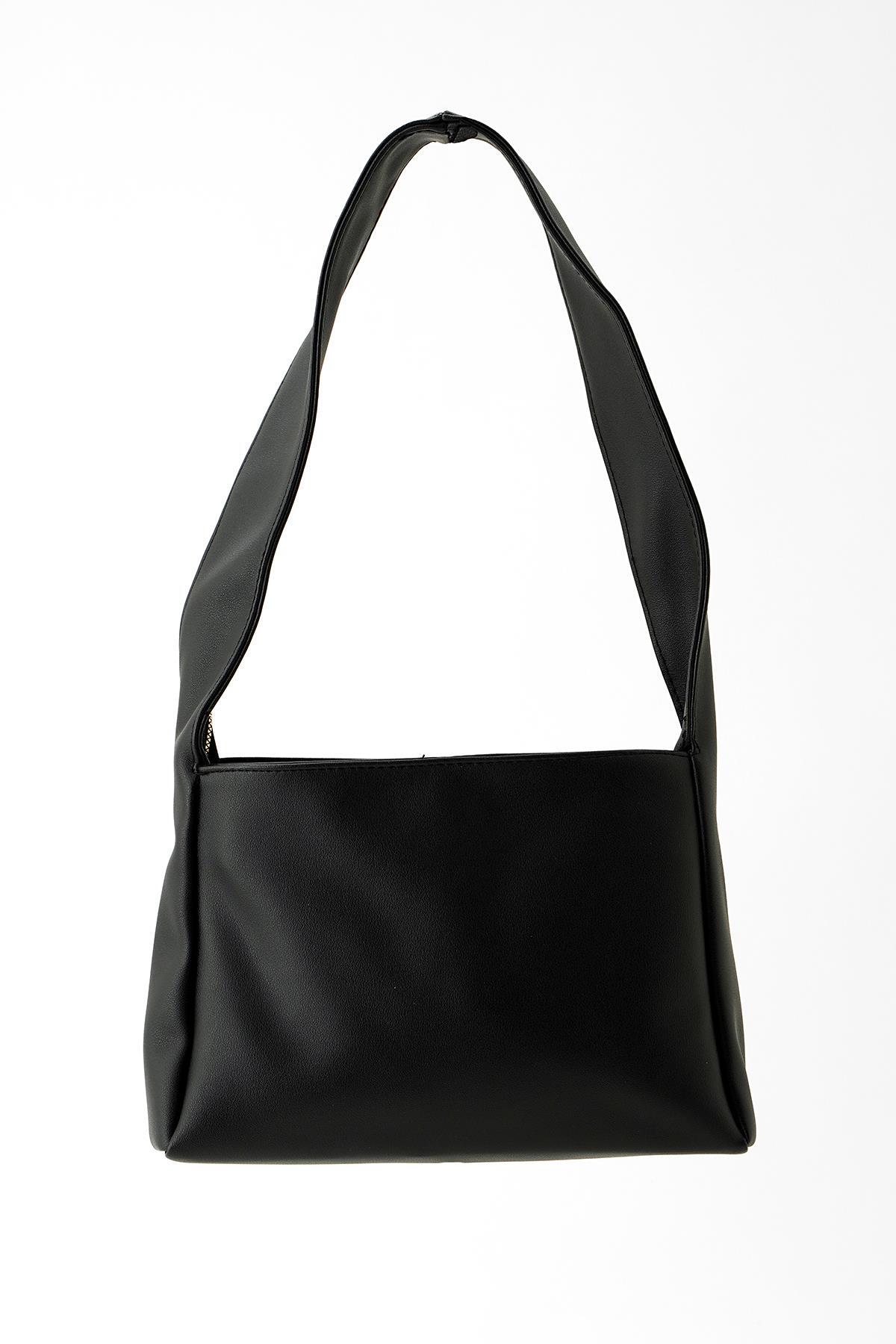 Siyah Parlak Vıntage Çanta 3302 - 2