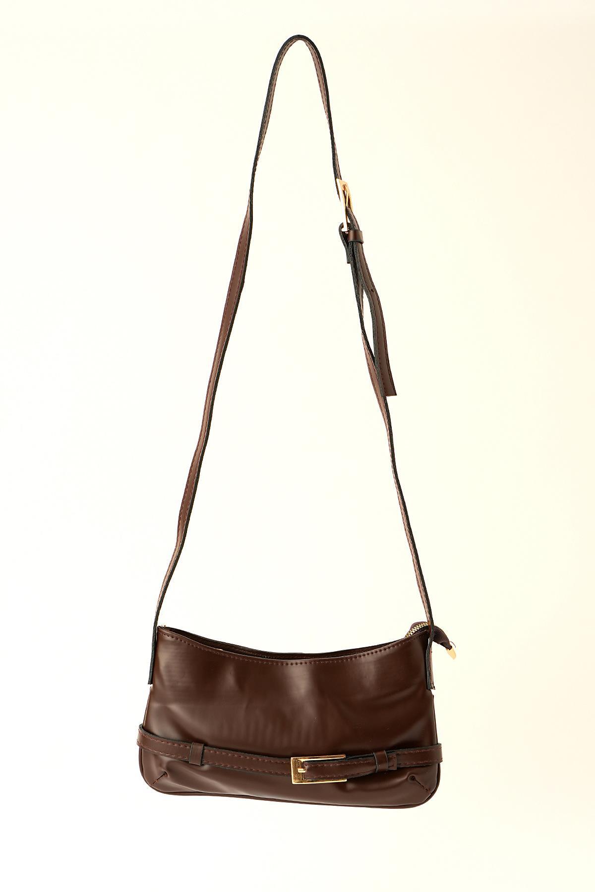 Kahve Kemer Detay Omuz Çantası 3321 