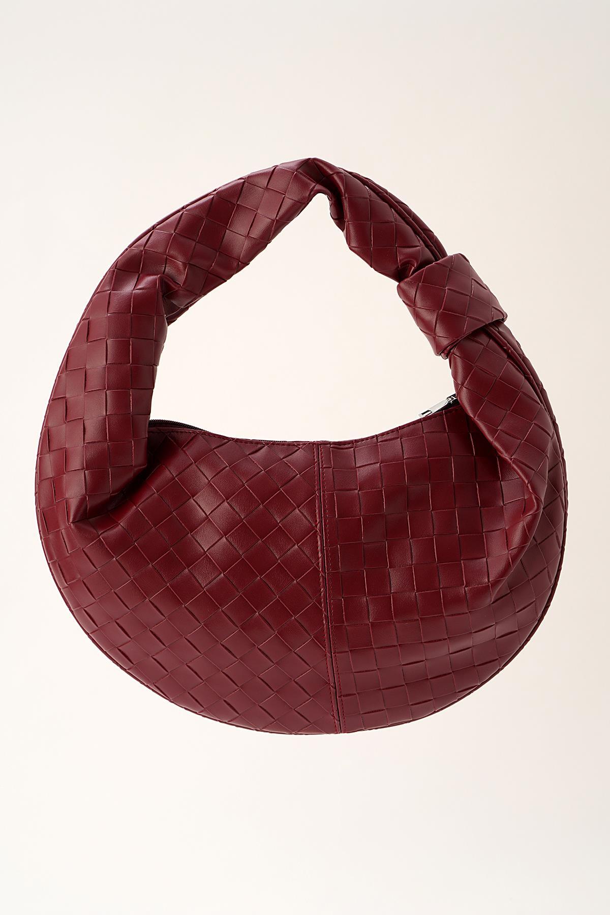 Bordo Örme Baget El Çantası 3322 - 2