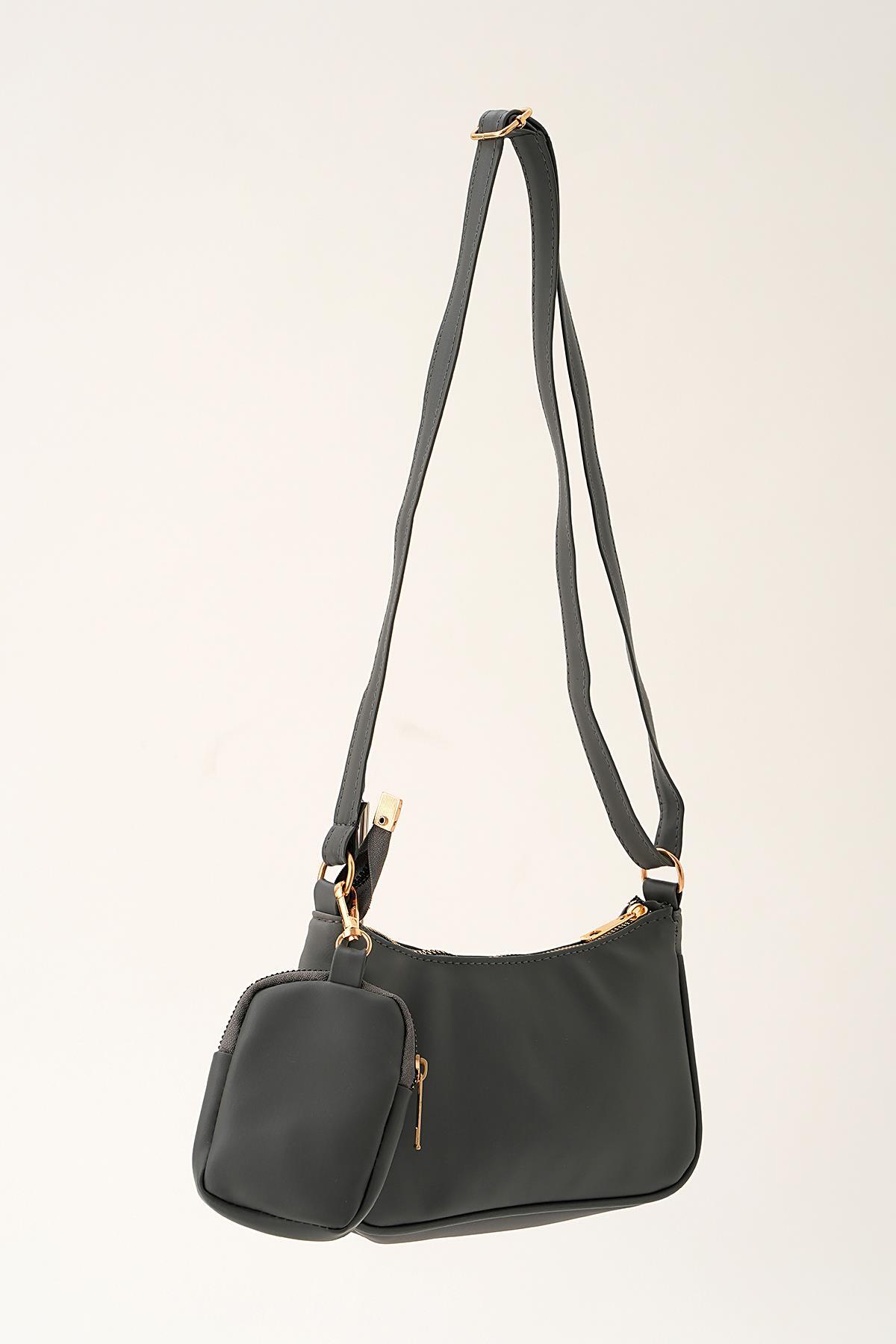 Füme Cüzdan Detay Omuz Çantası 3325 - 2