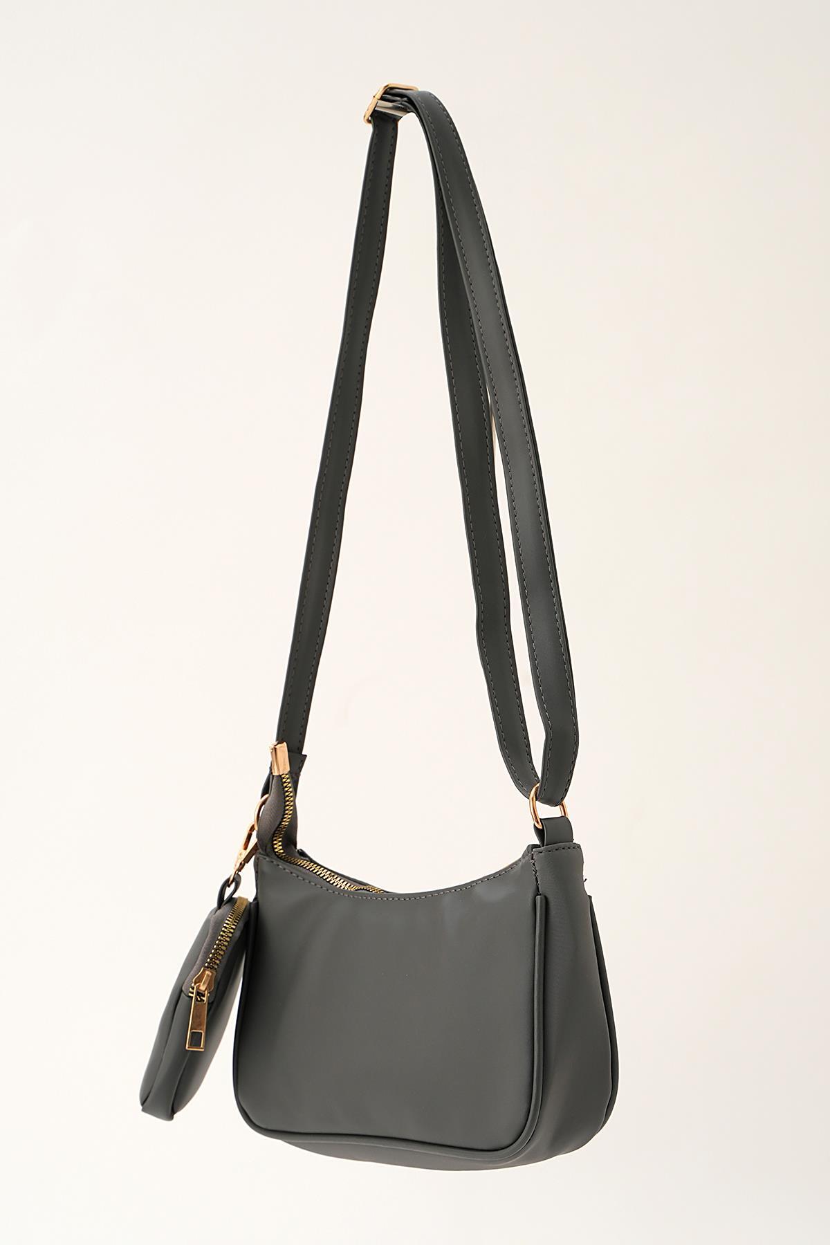 Füme Cüzdan Detay Omuz Çantası 3325 - 3