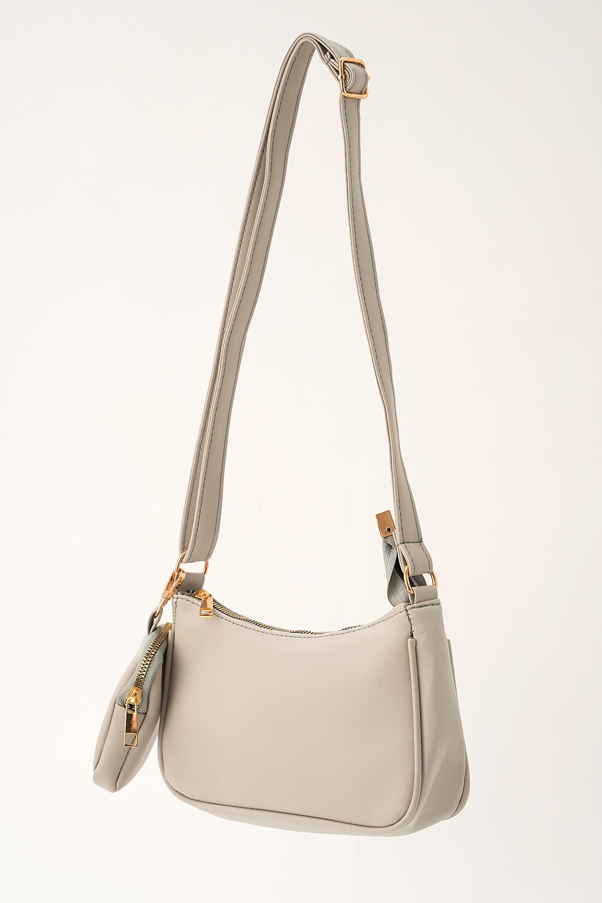 Gri Cüzdan Detay Omuz Çantası 3325 - 3