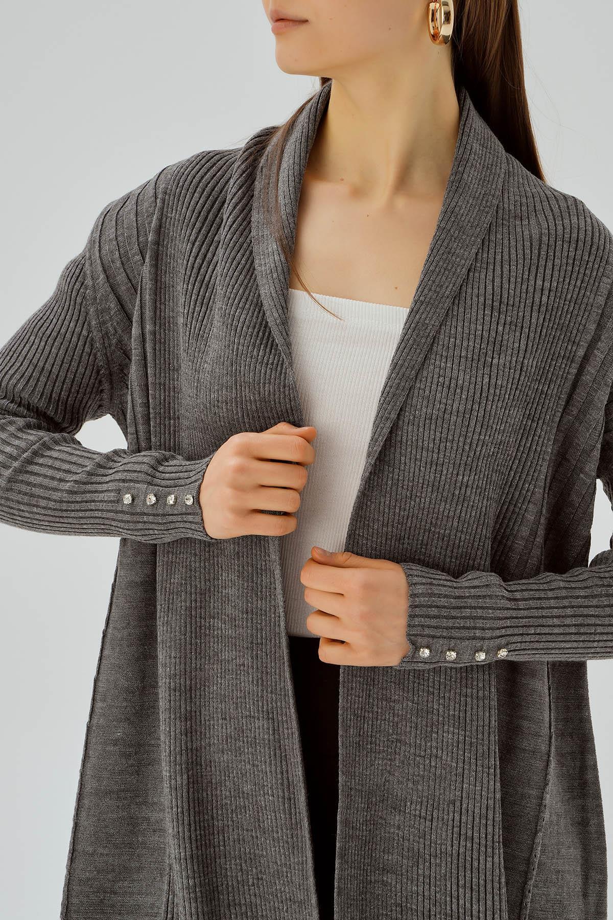 3345 Simli Hırka Gri - 5