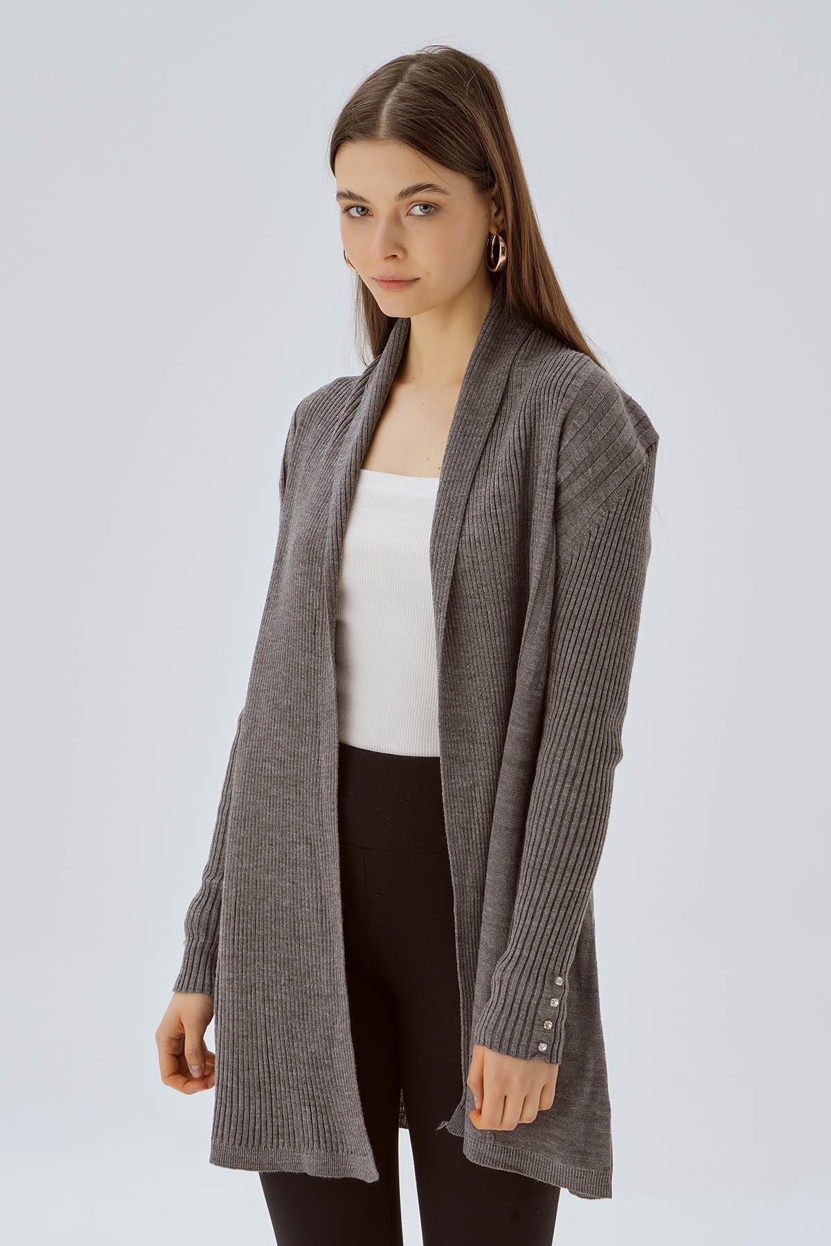 3345 Simli Hırka Gri - 4