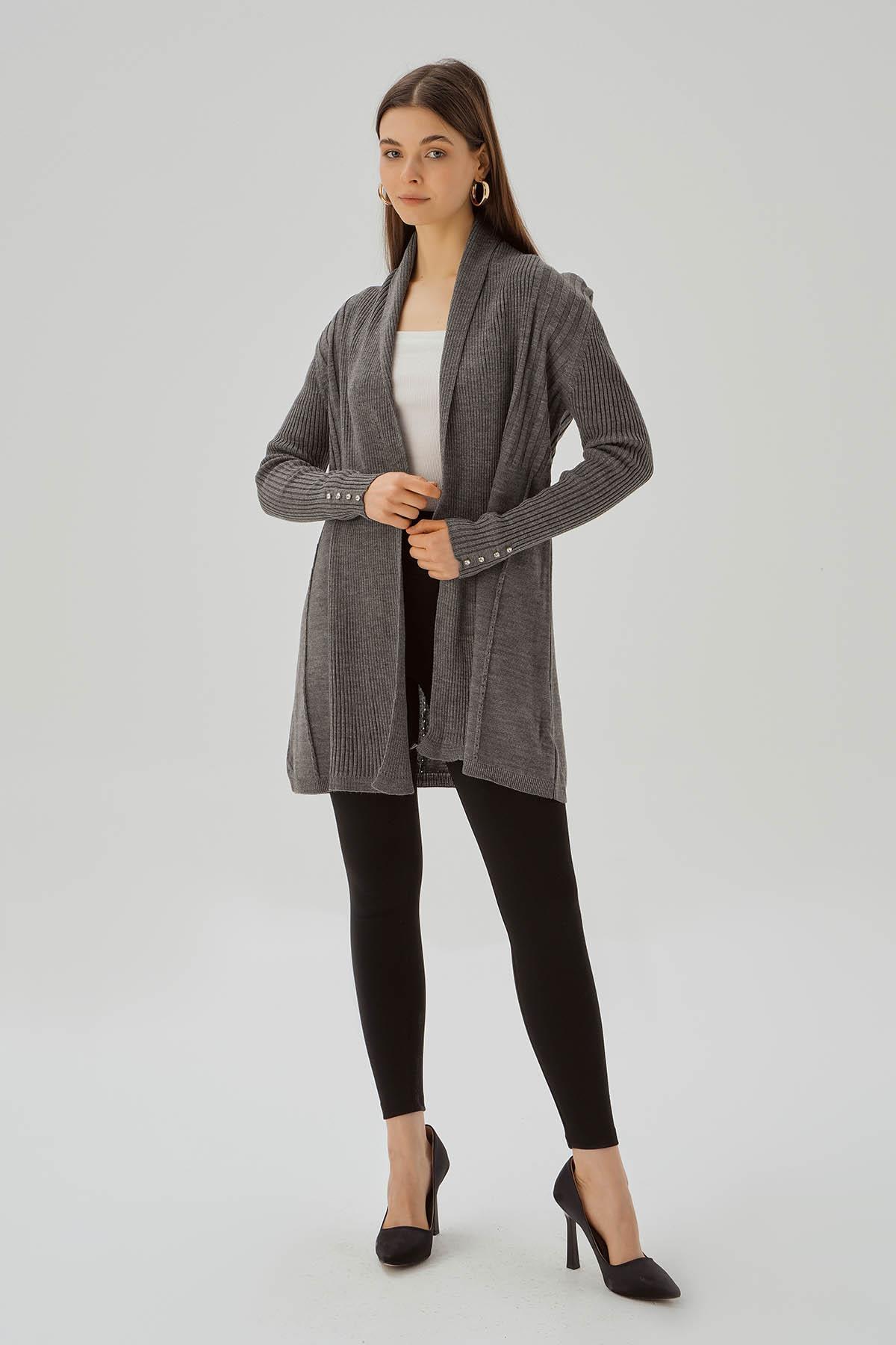 Gri Simli Hırka 3345 - 2